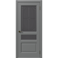 Дверь межкомнатная Дубрава Сибирь Симфония Софт ПИАНО серая, стекло графит